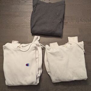 Champion Gray and White Hoodies